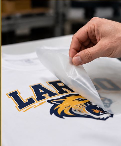 Peeling a transfer off a freshly pressed print